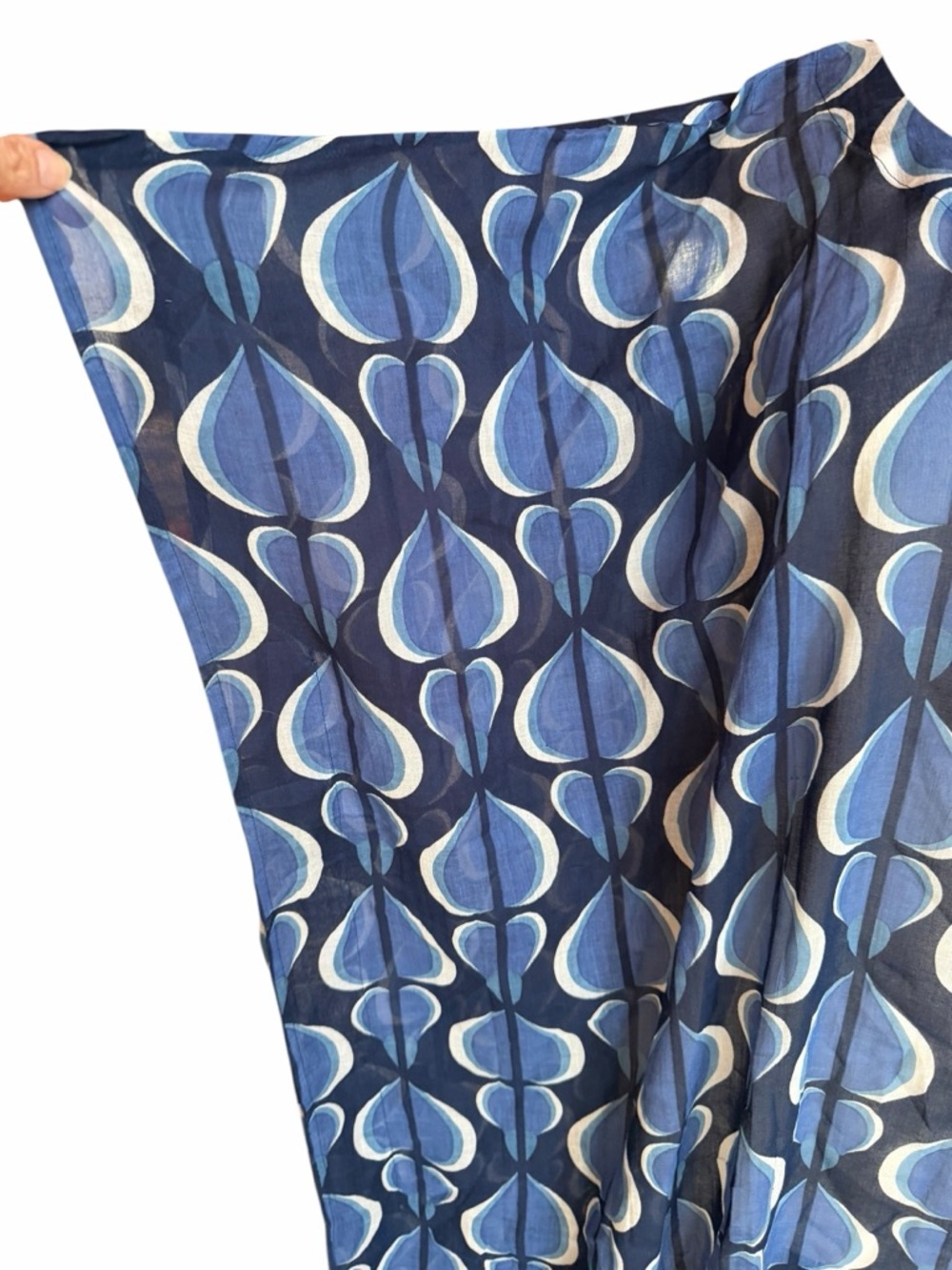 NWOT Fragonard 100% Cotton Semi-Sheer Billowy Lightweight Geometric Peacock-Like - Picture 3 of 7